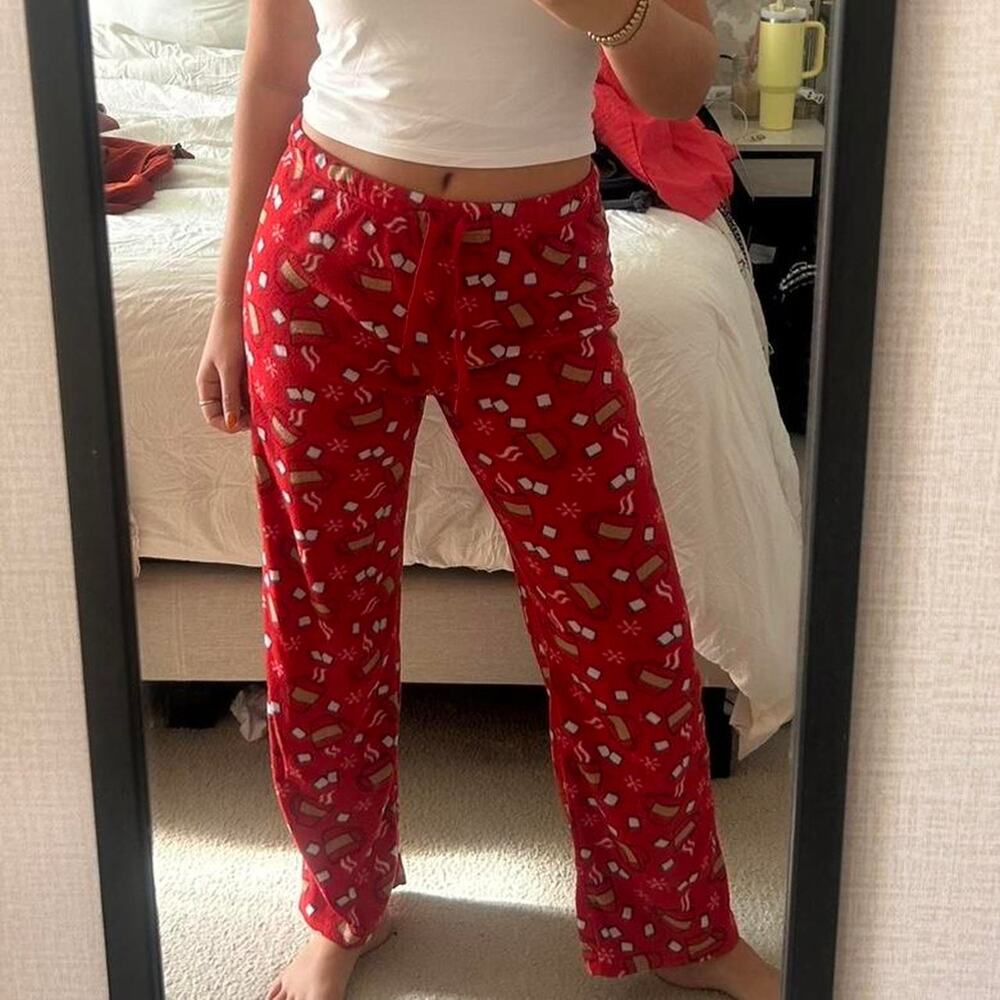 Red and white christmas hot chocolate pajama pants